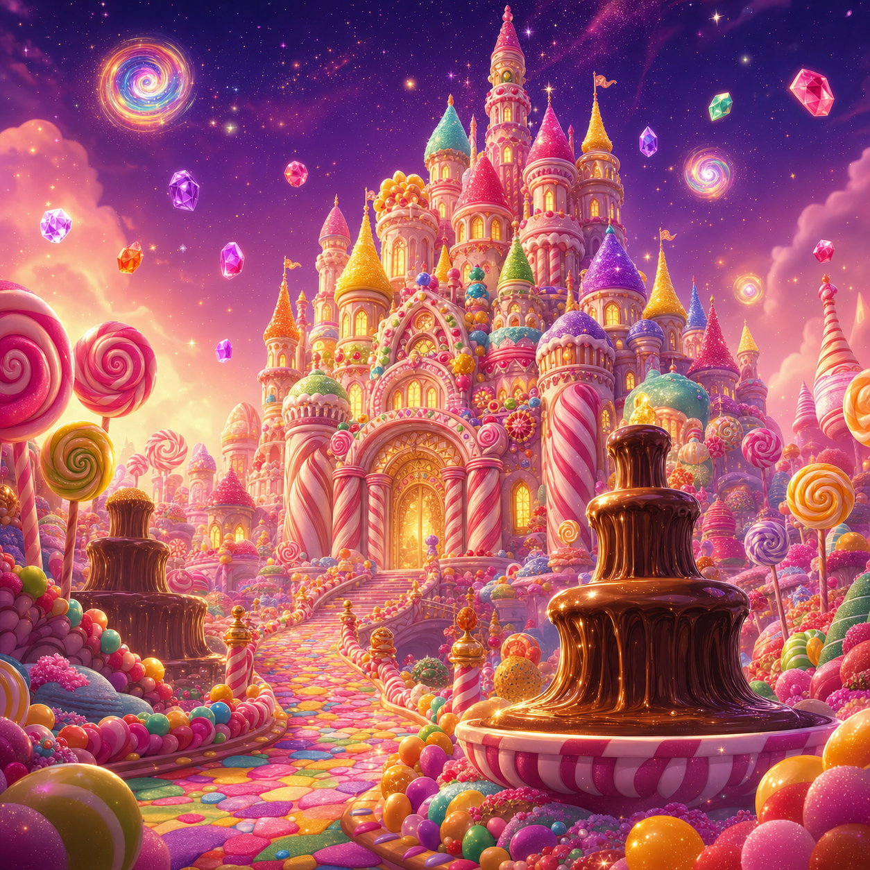 Cookie Run Braverse TCG — pastel candy castle and magical gems
