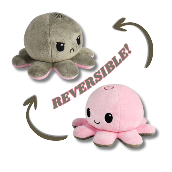 Reversible Octopus Plush: Pink & Gray