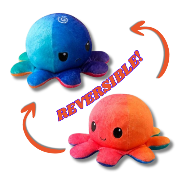 Reversible Octopus Plush: Sunset & Mermaid
